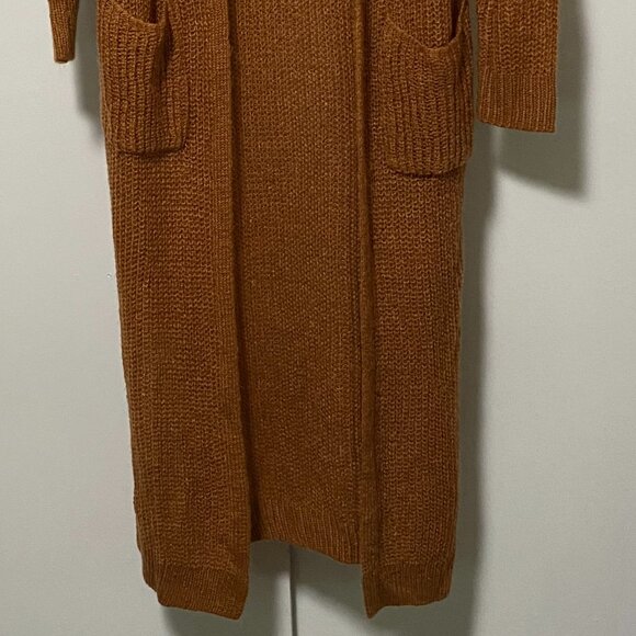 NWOT - Beautiful long sleeve rust/brown/gold maxi sweater/jacket, size L - Picture 6 of 16